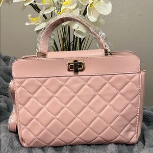 Badgley Mischka Blush Quilted Satchel NWT retail $179